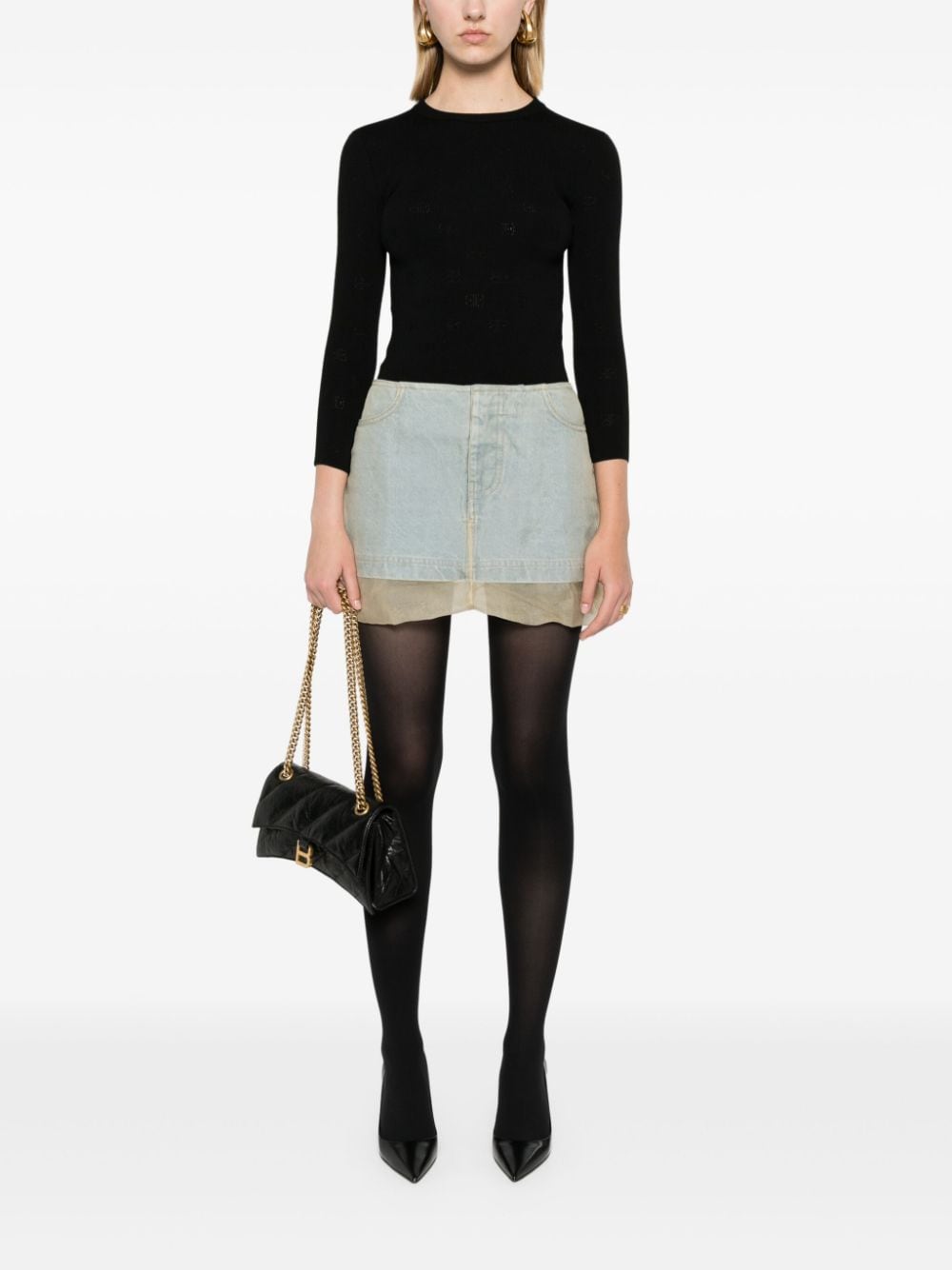 Balenciaga Women's Bb-Pattern Open-Knit Jumper