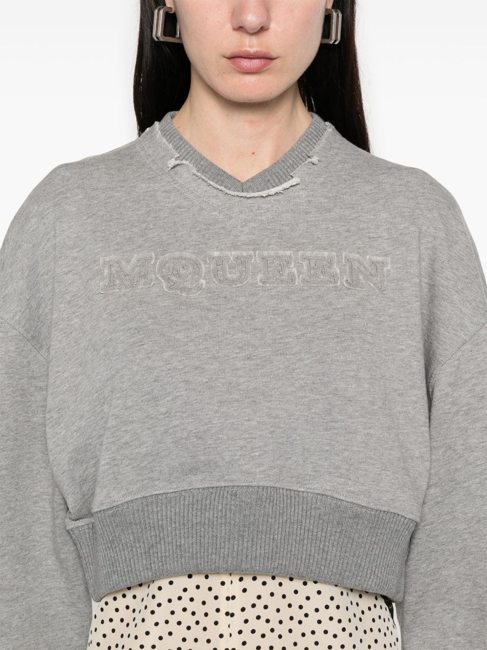 Alexander Mcqueen Women's Crop Sweatshirt With Logo