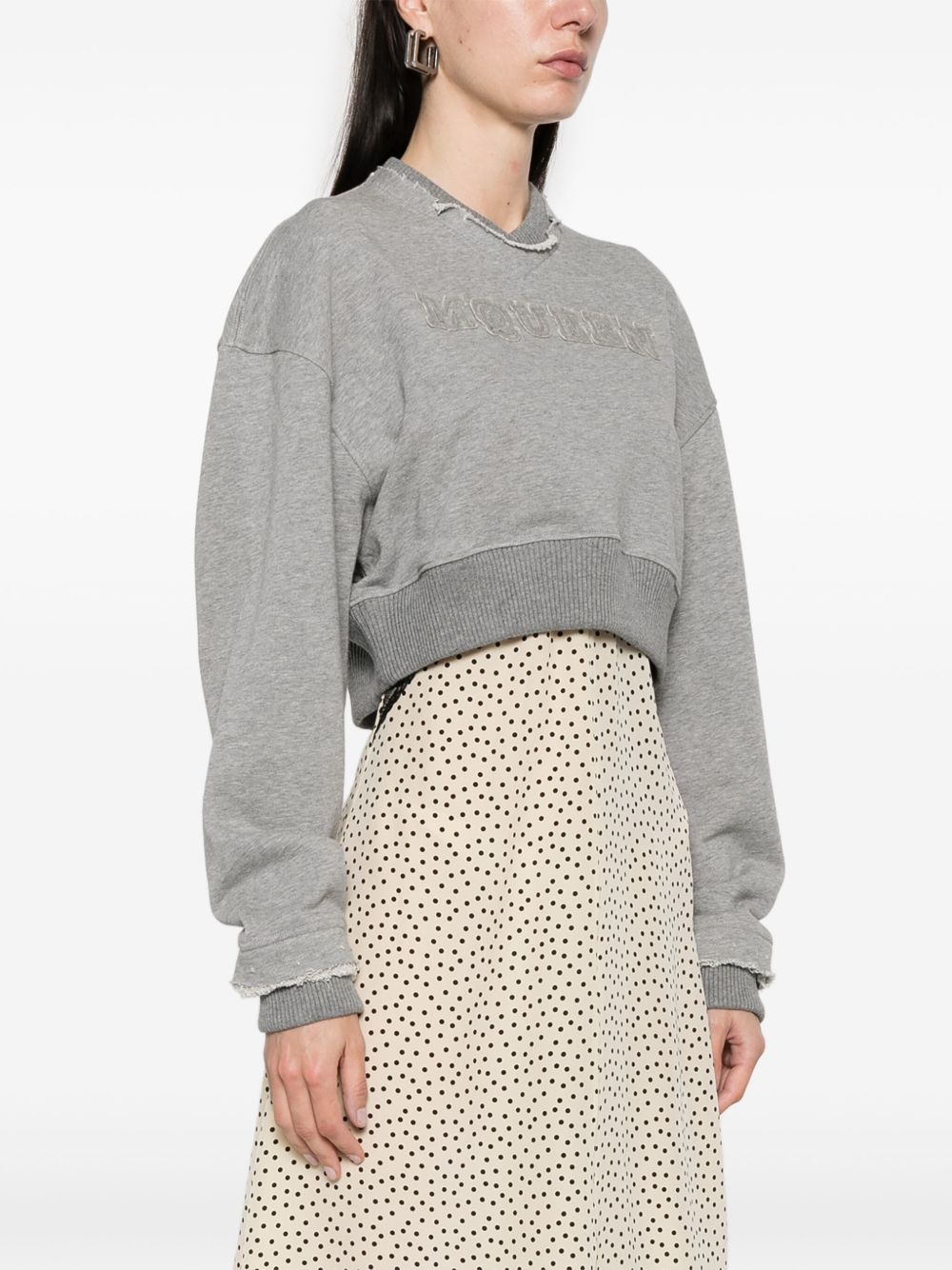 Alexander Mcqueen Women's Crop Sweatshirt With Logo