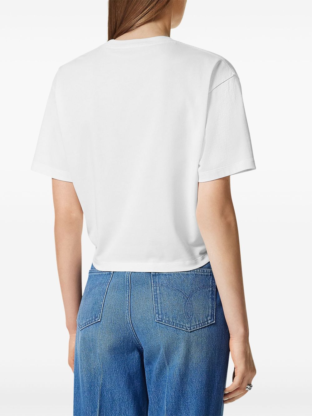 Versace Women's Logo-Embroidered T-Shirt In White