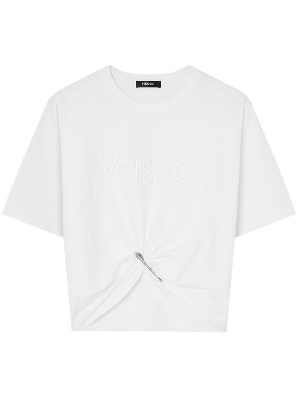 Versace Women's Logo-Embroidered T-Shirt In White