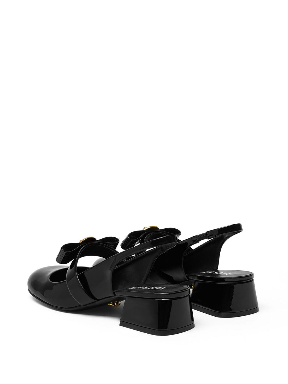 Versace Women's Gianni Ribbon Patent Slingback Pumps 35 Mm