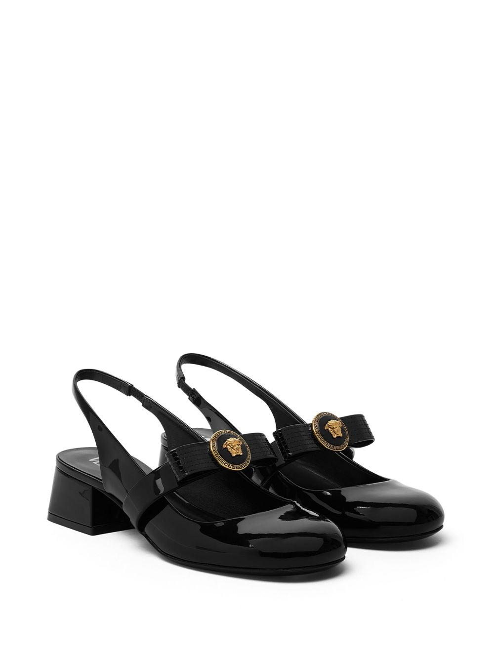 Versace Women's Gianni Ribbon Patent Slingback Pumps 35 Mm