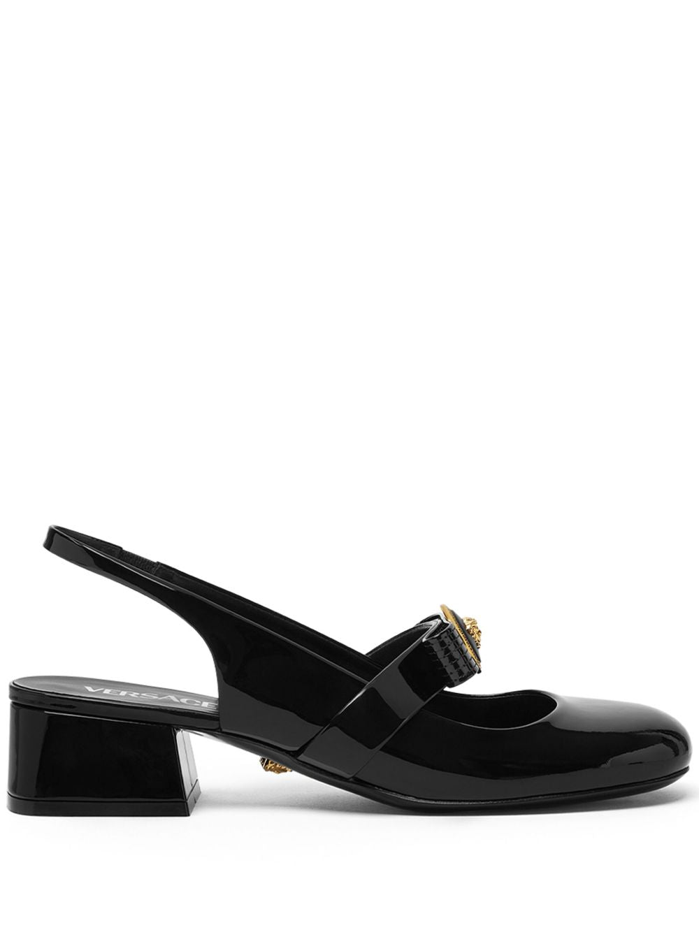 Versace Women's Gianni Ribbon Patent Slingback Pumps 35 Mm