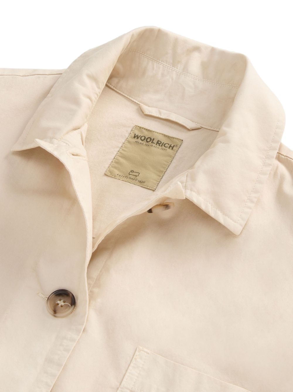 Woolrich Women's Garment-Dyed Pure Cotton Overshirt Beige