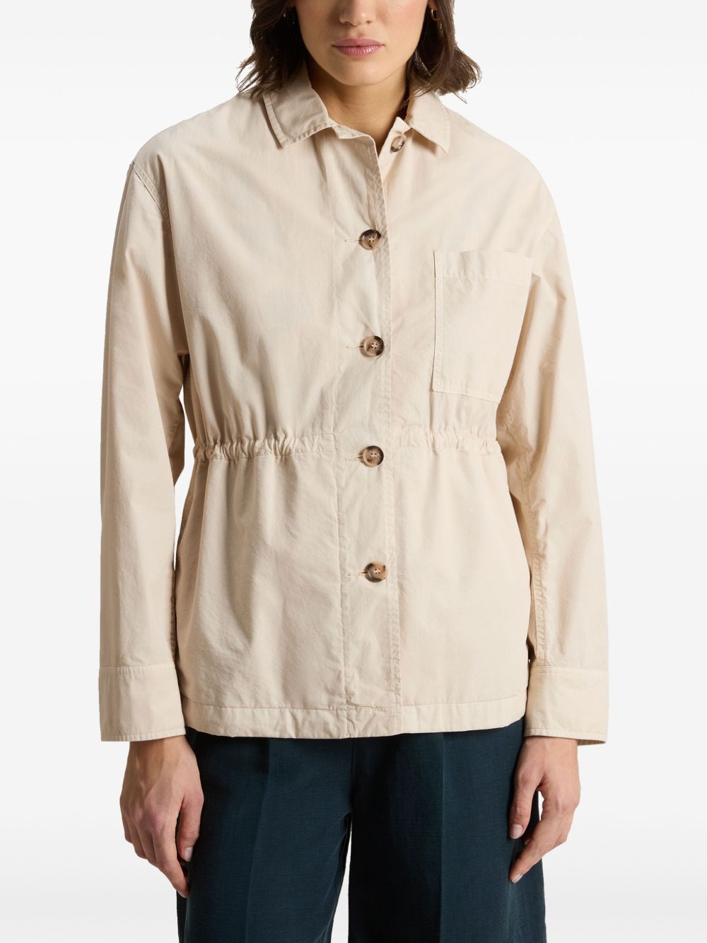 Woolrich Women's Garment-Dyed Pure Cotton Overshirt Beige