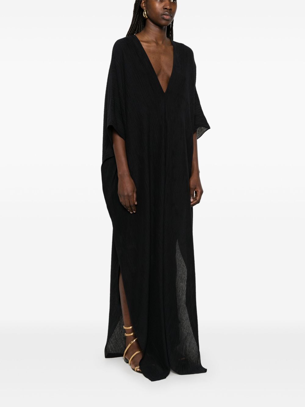 Taller Marmo Pre Women's V-Neck Half-Length Sleeves V-Back Rio Maggiore Kaftan Dress