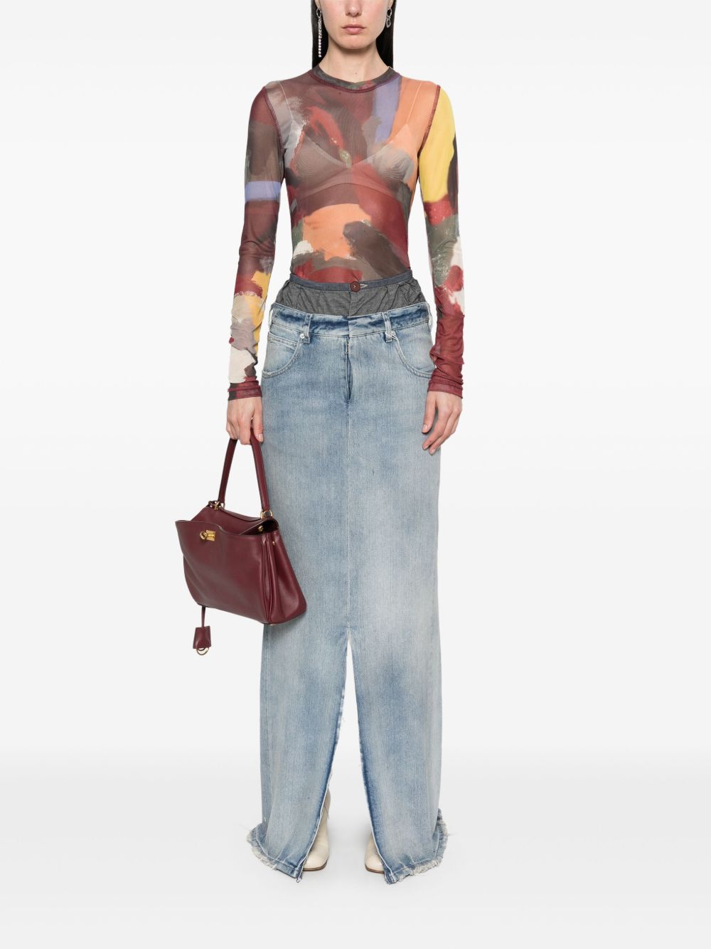 Maison Margiela Women's Maxi Denim Cotton Skirt