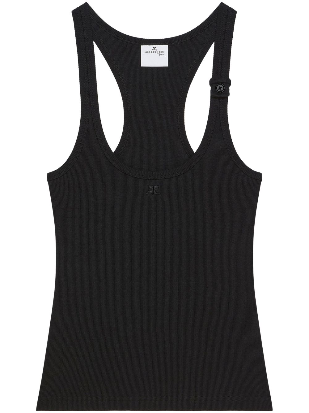 Courrèges Buckle-Fastening Black Tank Top