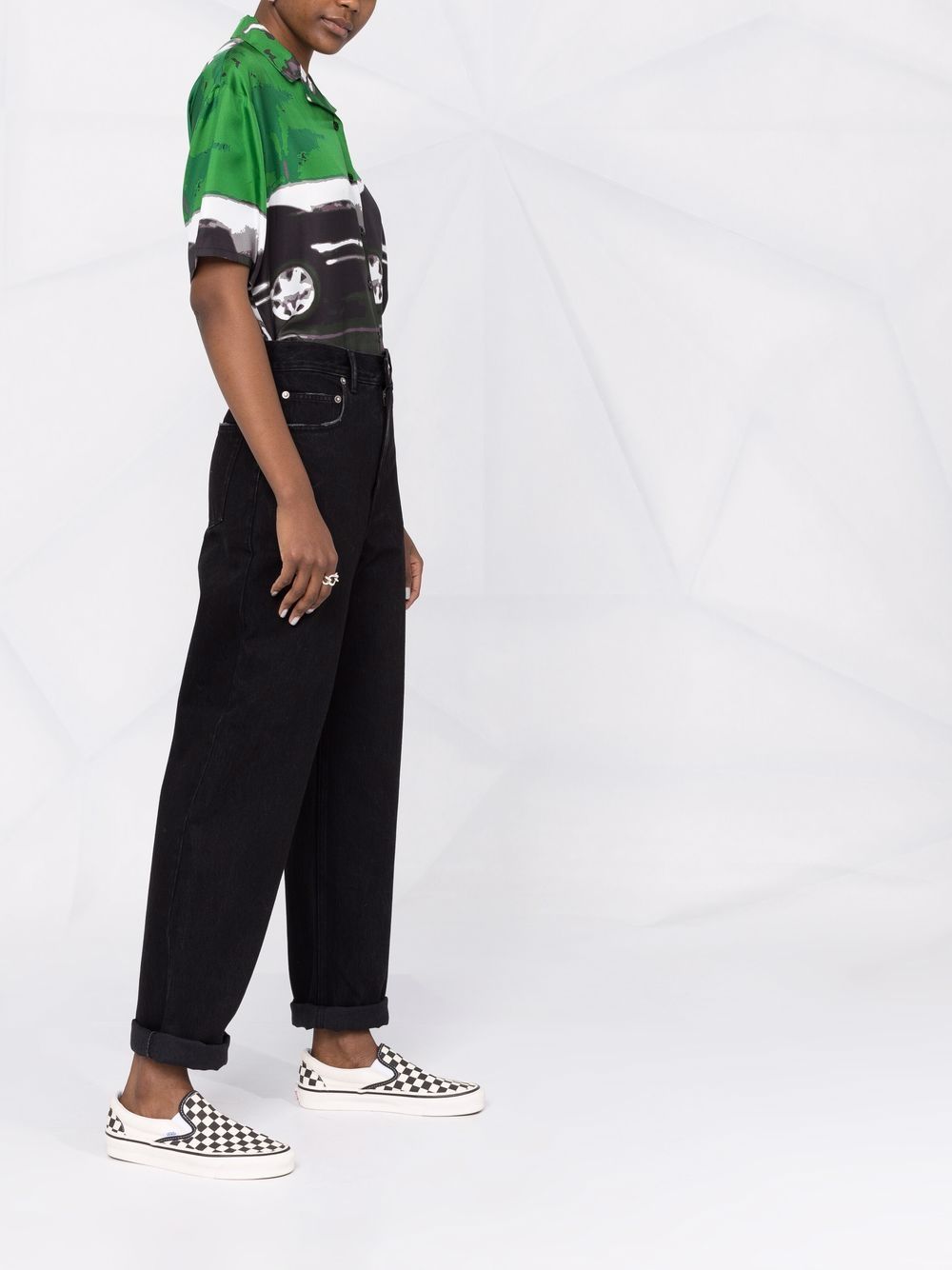 Golden Goose Women's Logo Patch Straight-Leg Trousers