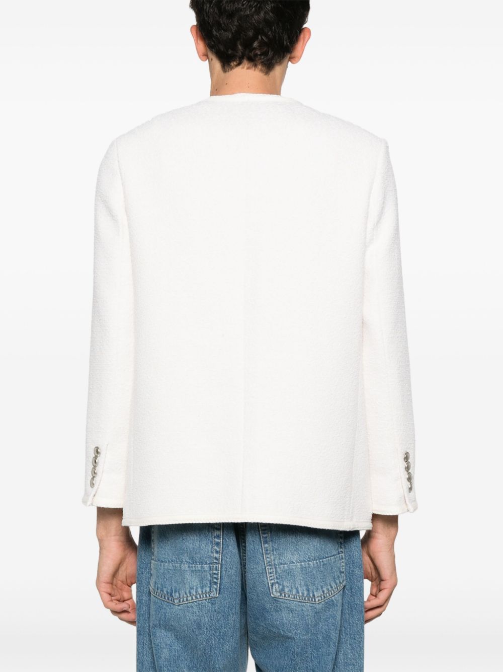 Dunst Women's Collarless Oversized Tweed Jacket