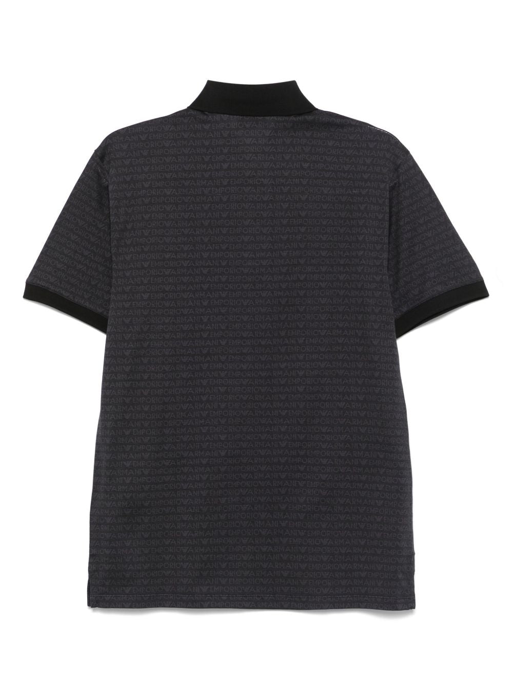Emporio Armani Men's Jersey Polo Shirt With All-Over Jacquard Lettering
