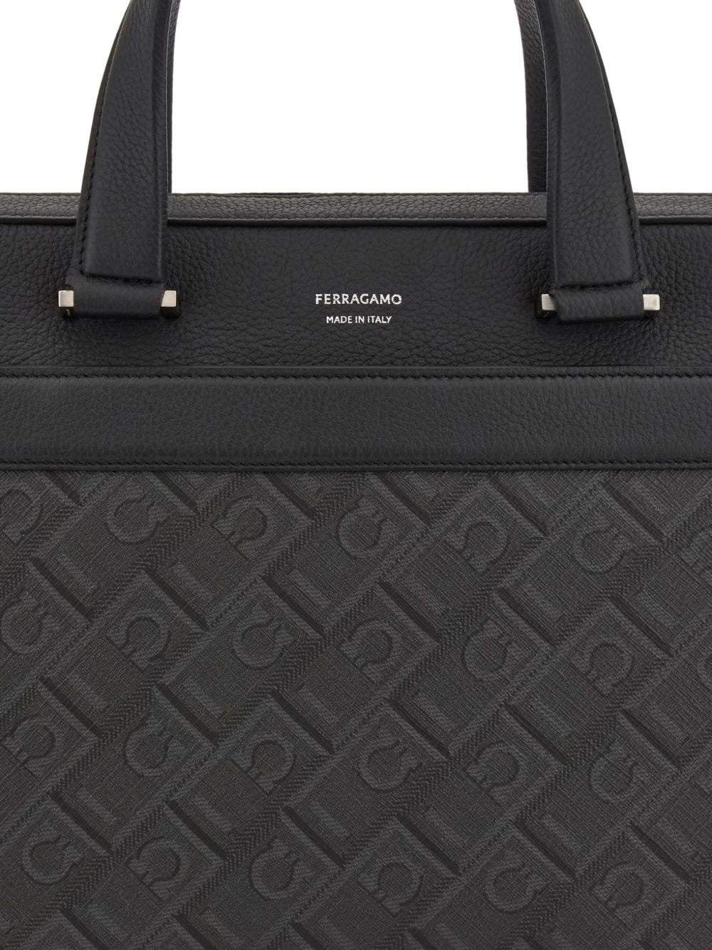 Ferragamo Men's Logo-Stamp Leather Briefcase