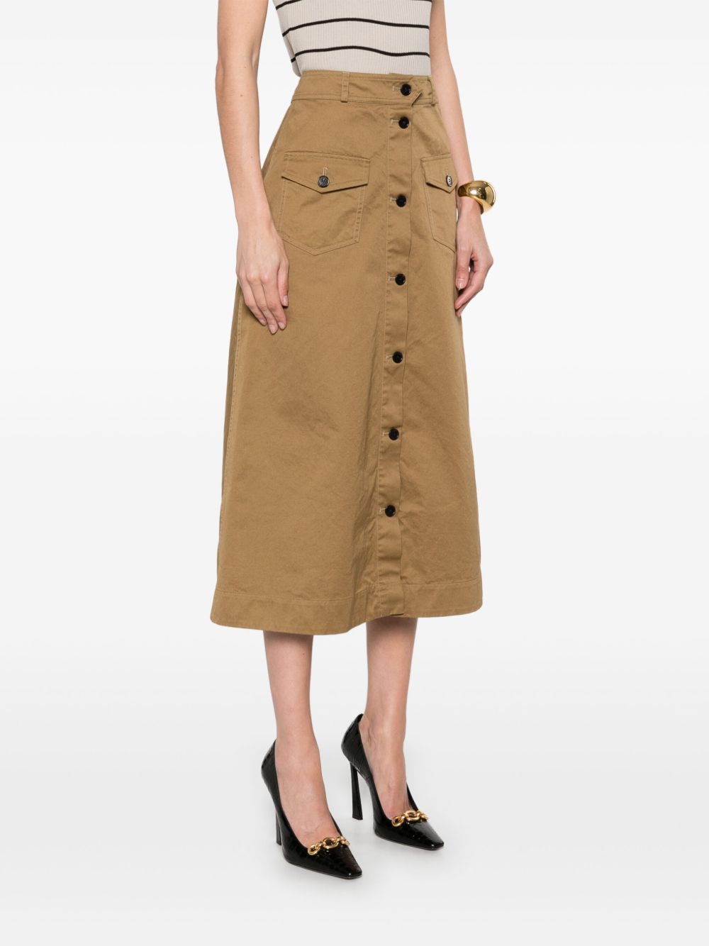 Saint Laurent Women's Cotton Midi Skirt