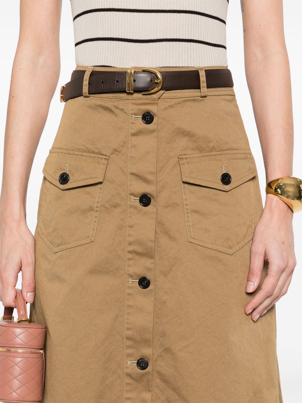 Saint Laurent Women's Cotton Midi Skirt