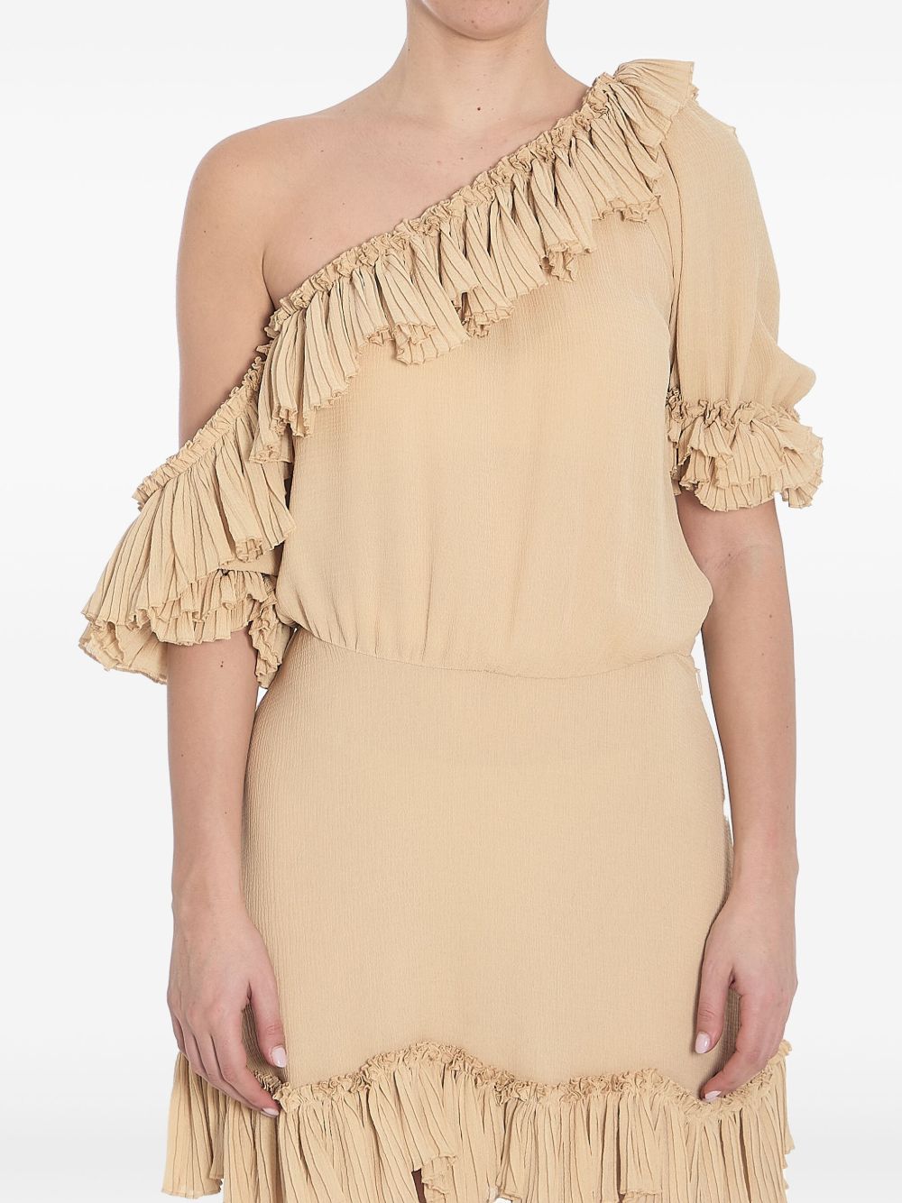 Saint Laurent Women's One-Shoulder Ruffled Dress