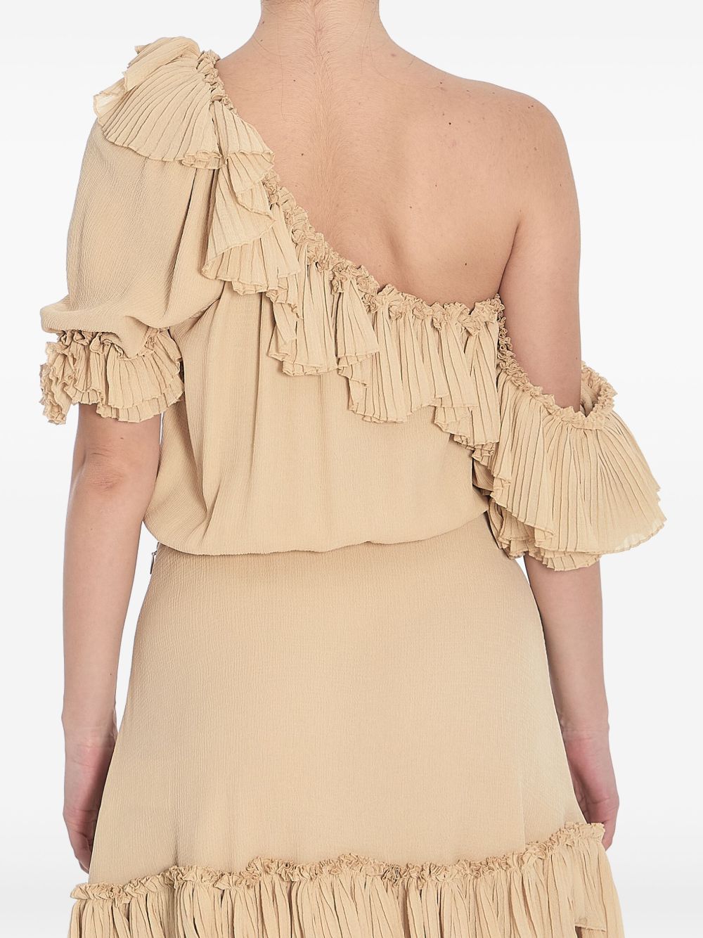 Saint Laurent Women's One-Shoulder Ruffled Dress