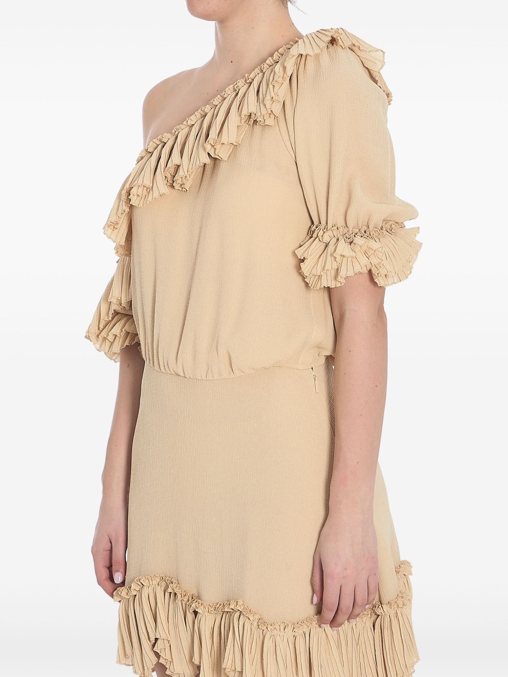 Saint Laurent Women's One-Shoulder Ruffled Dress