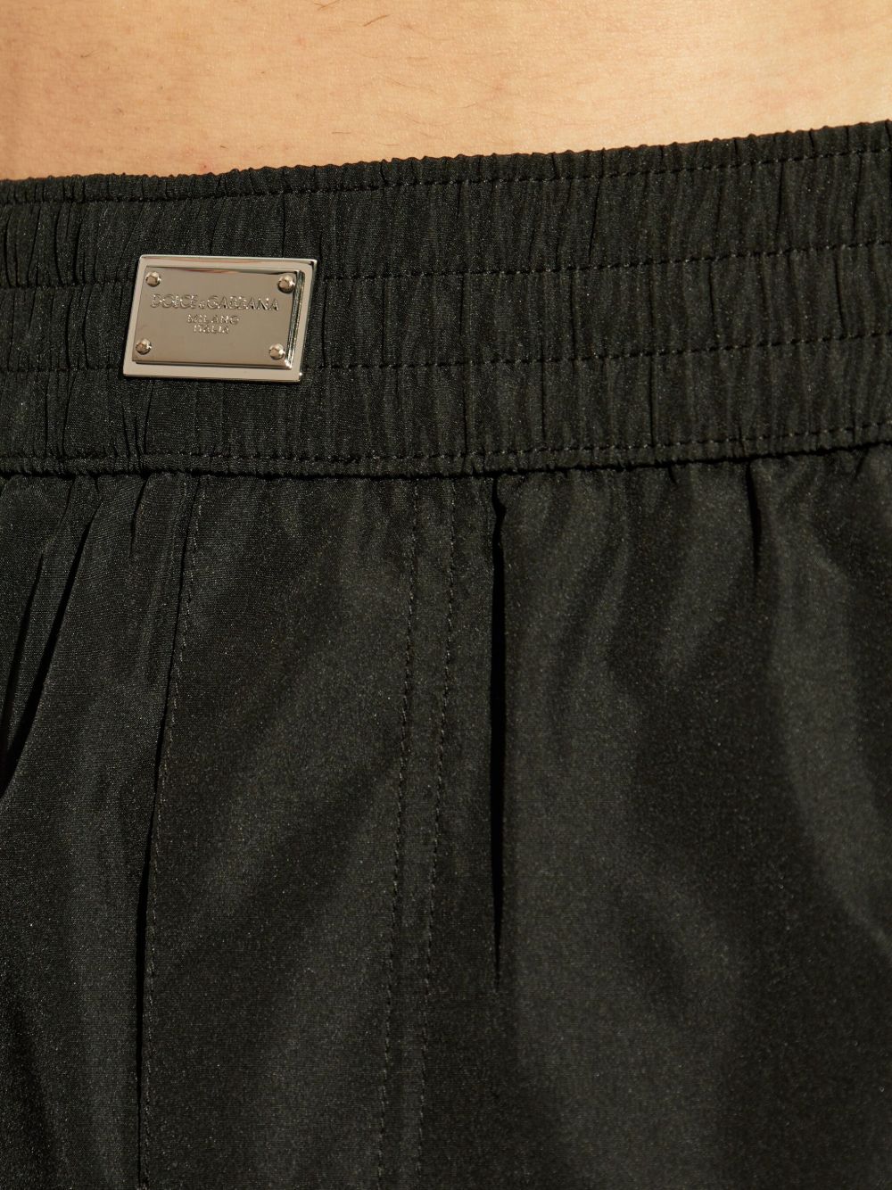 Dolce & Gabbana Men's Logo Plaque Swim Shorts