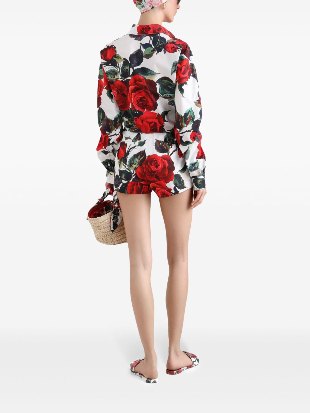 Dolce & Gabbana Women's Rose Print Cotton Shirts