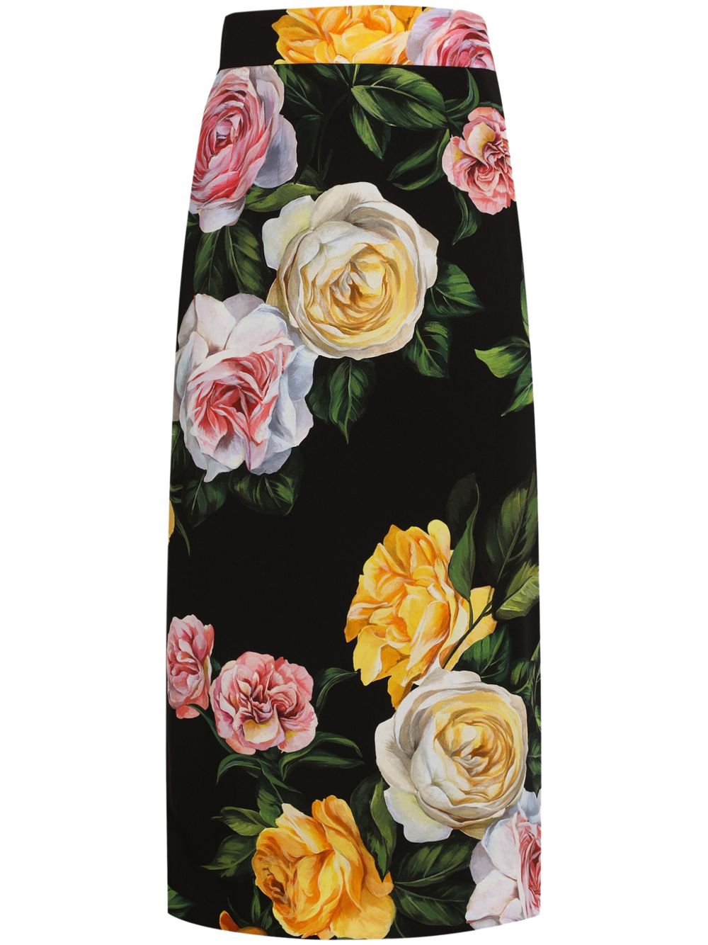 Dolce & Gabbana Women's Floral Silk-Blend Charmeuse Midi Skirt