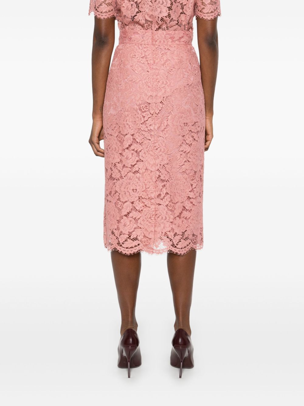 Dolce & Gabbana Women's Midi Skirt In Light Pink