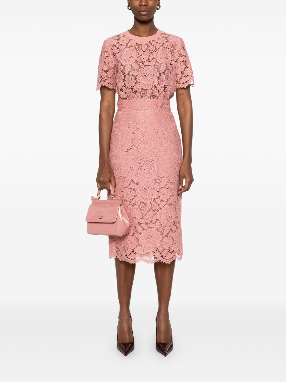Dolce & Gabbana Women's Midi Skirt In Light Pink
