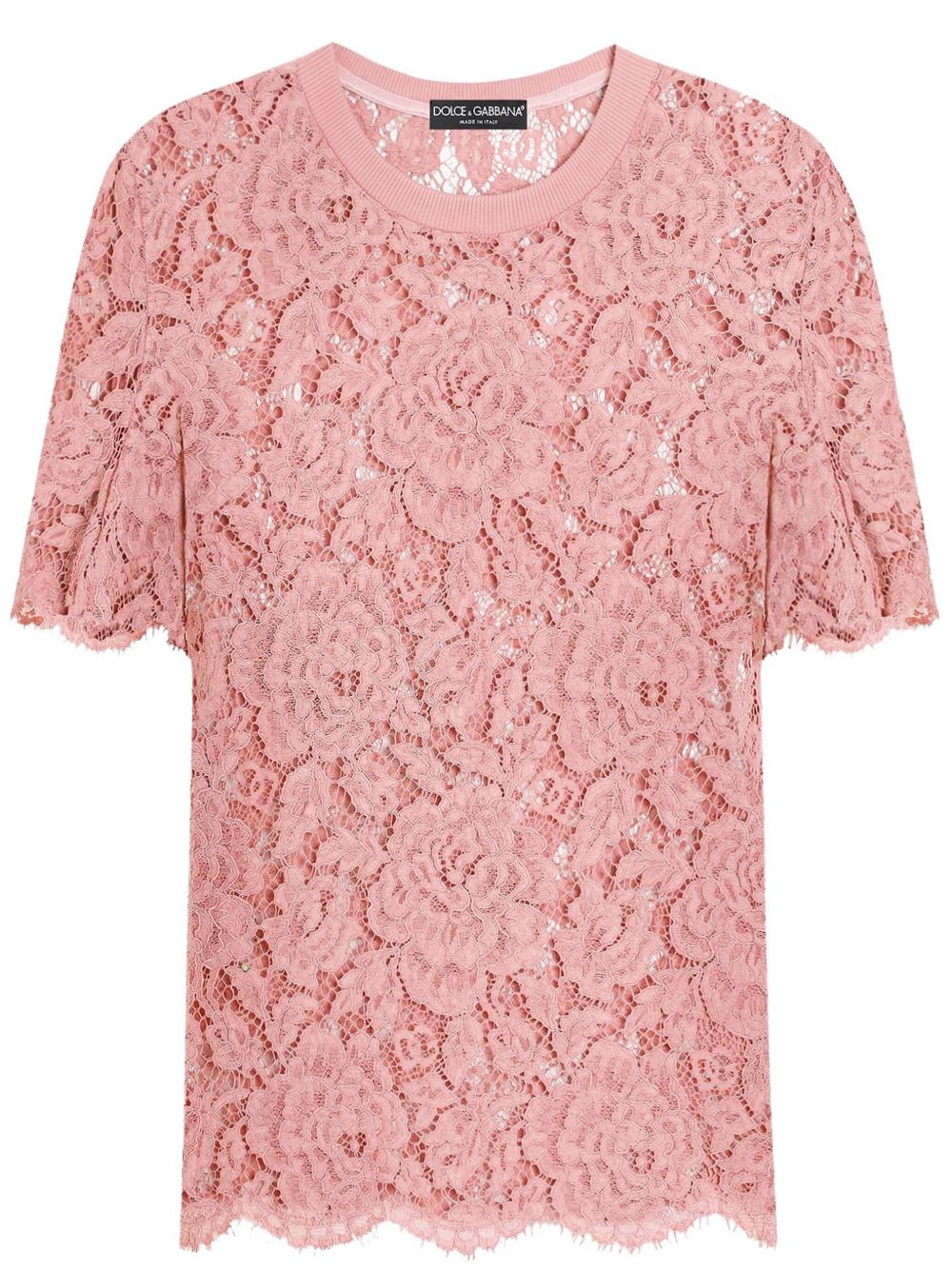 Dolce & Gabbana Women's Corded Lace Short Sleeved T-Shirt