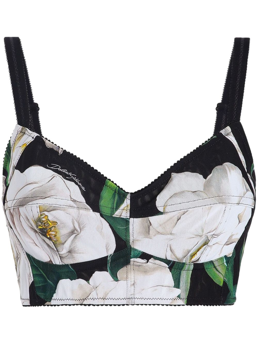 Dolce & Gabbana Women's Stretch Bralette Top With Gardenia Print