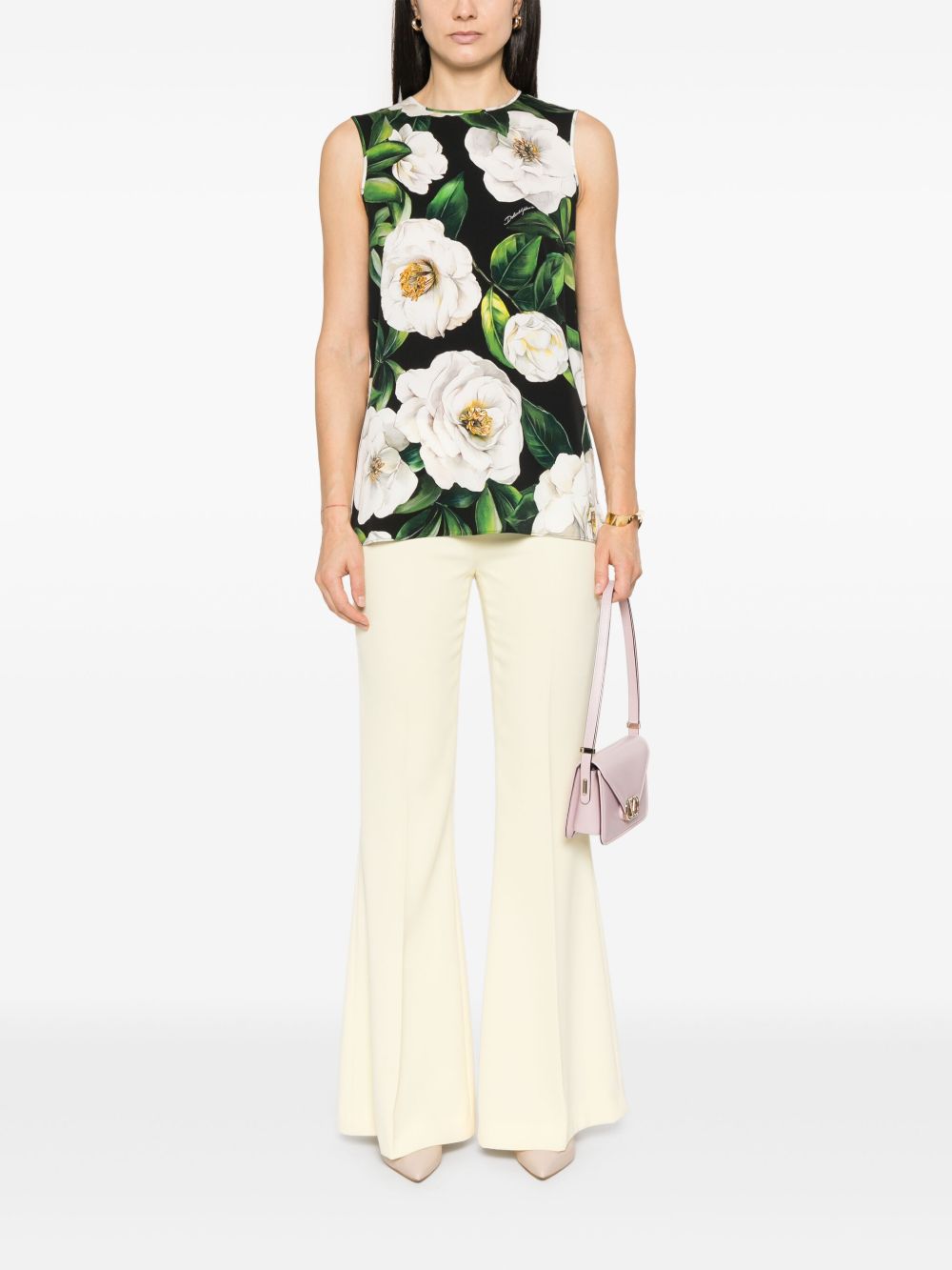 Dolce & Gabbana Women's Floral Silk-Blend Charmeuse Top