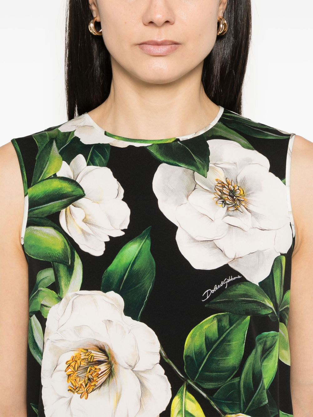 Dolce & Gabbana Women's Floral Silk-Blend Charmeuse Top