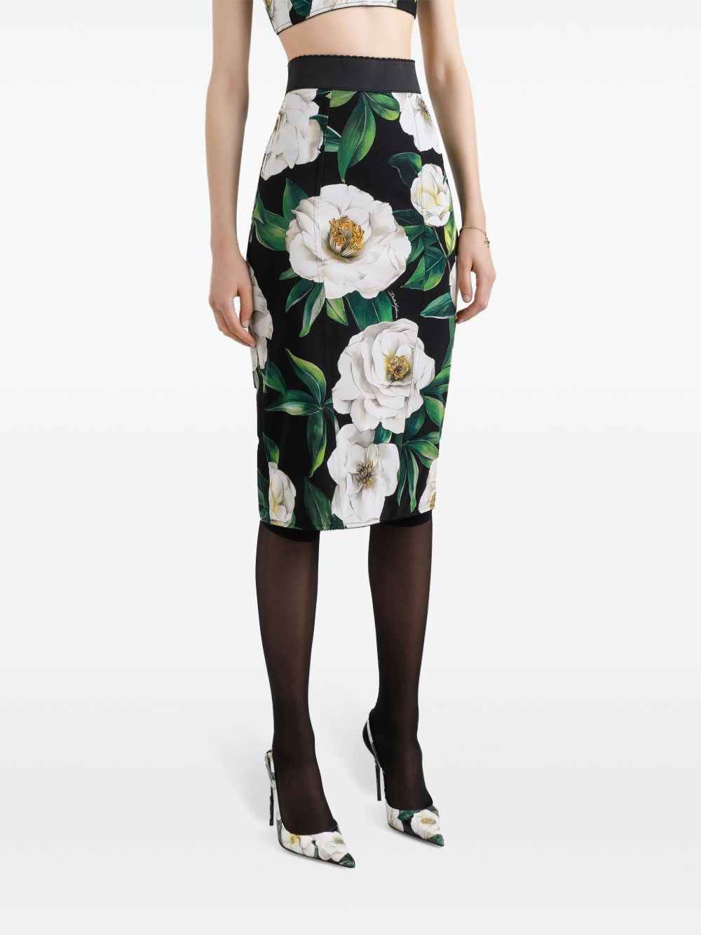 Dolce & Gabbana Women's Floral Print Elastic Pencil Skirt