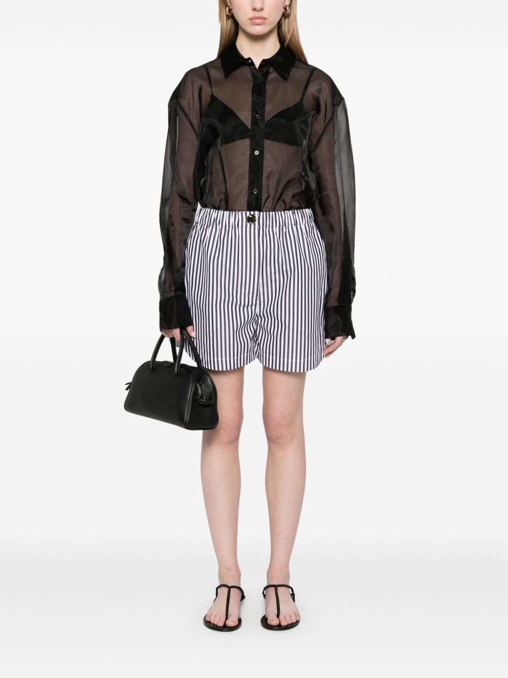 Sportmax Women's Striped Cotton Shorts