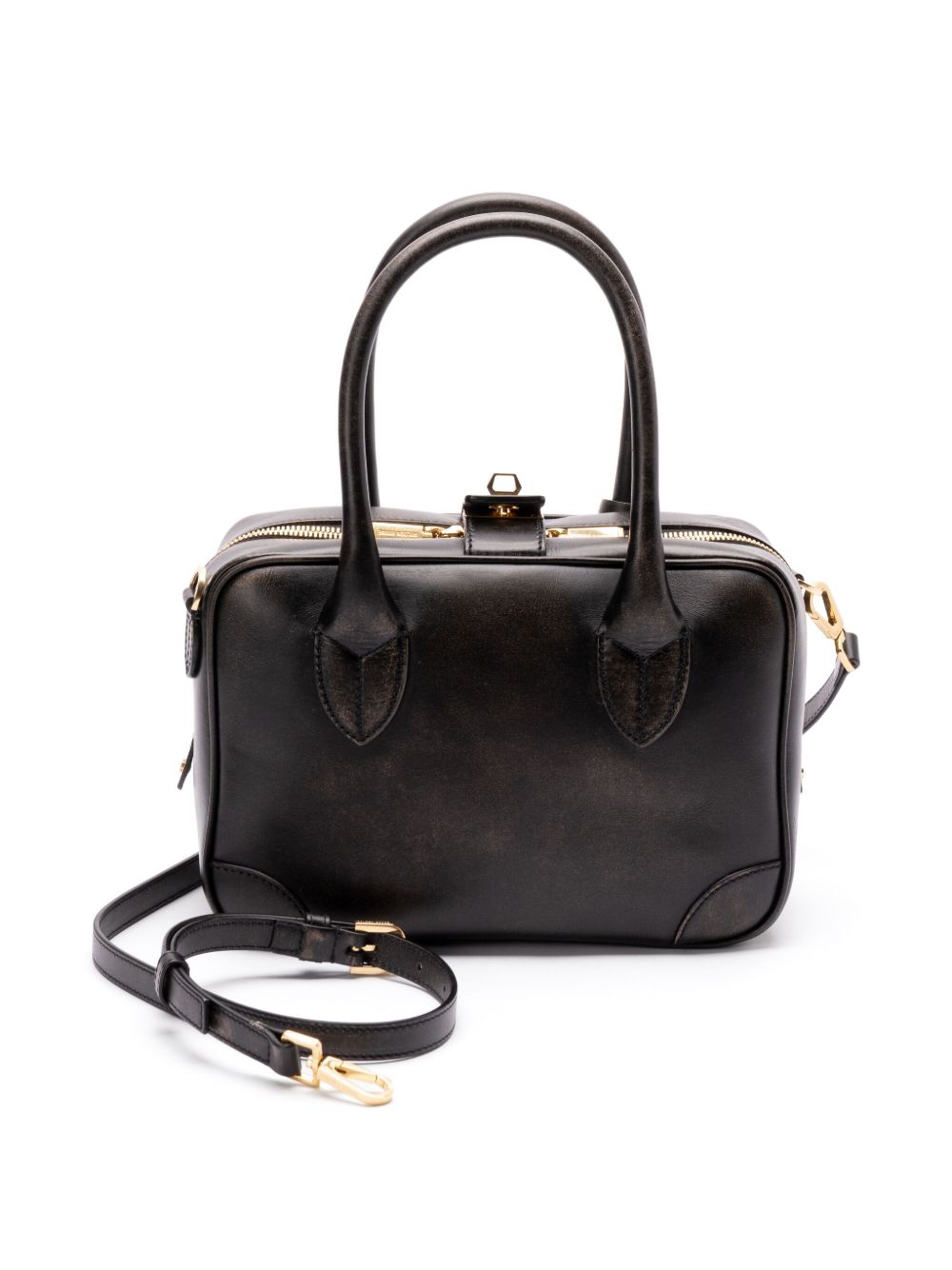 Golden Goose Women's Vita Bag In Smooth Black Leather And Gold Details