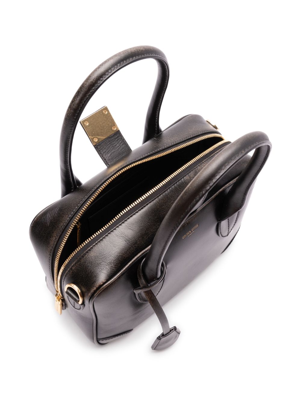 Golden Goose Women's Vita Bag In Smooth Black Leather And Gold Details