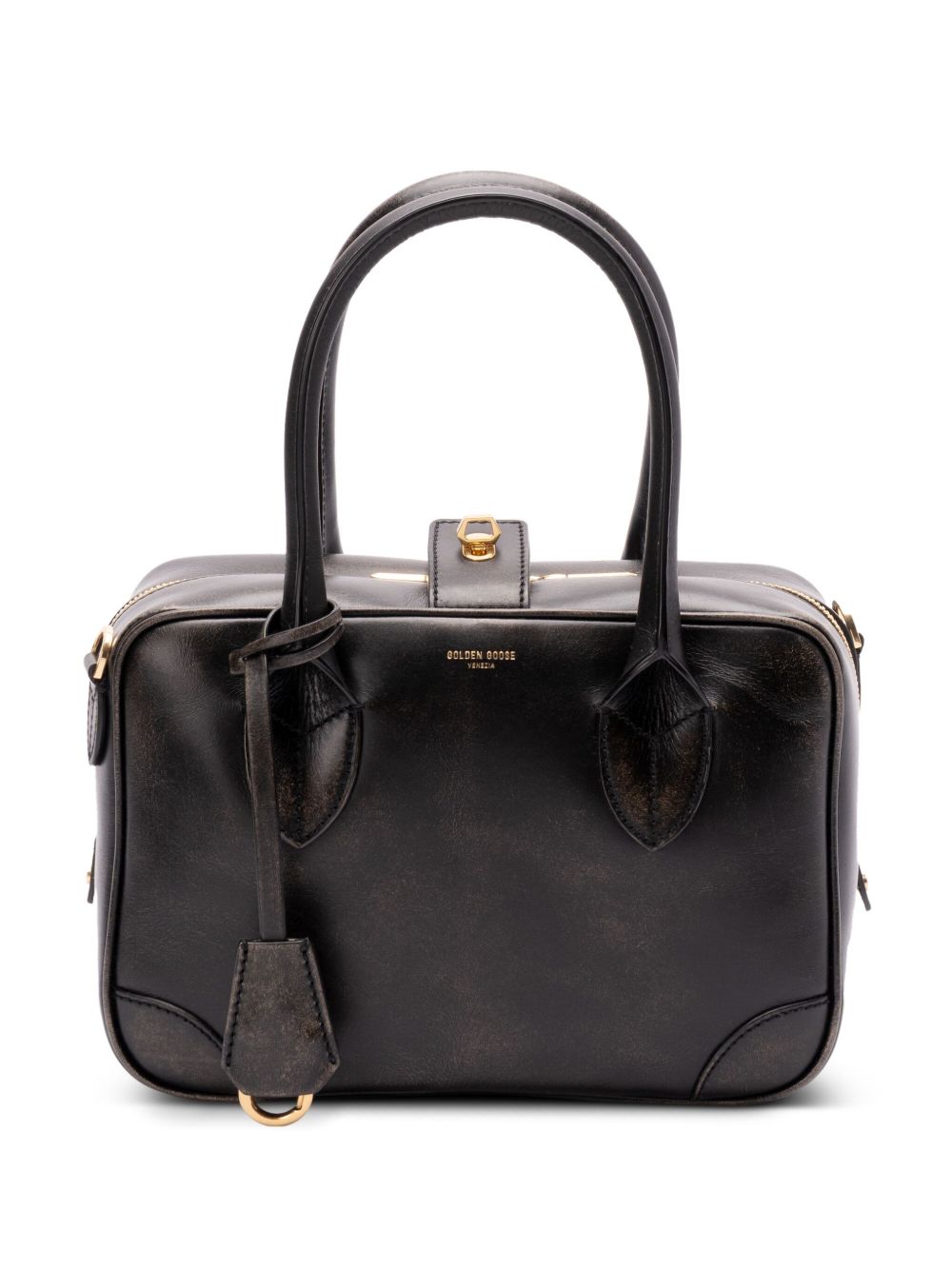 Golden Goose Women's Vita Bag In Smooth Black Leather And Gold Details
