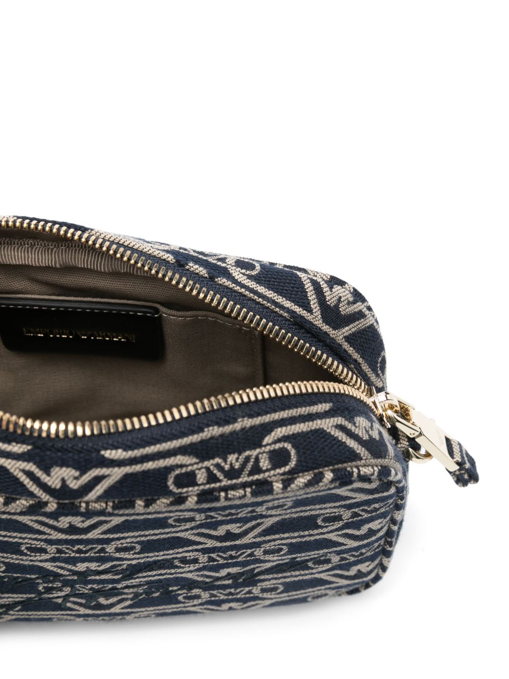 Emporio Armani Women's Jacquard Canvas Camera Case With All-Over Monogram And Chain Shoulder Strap