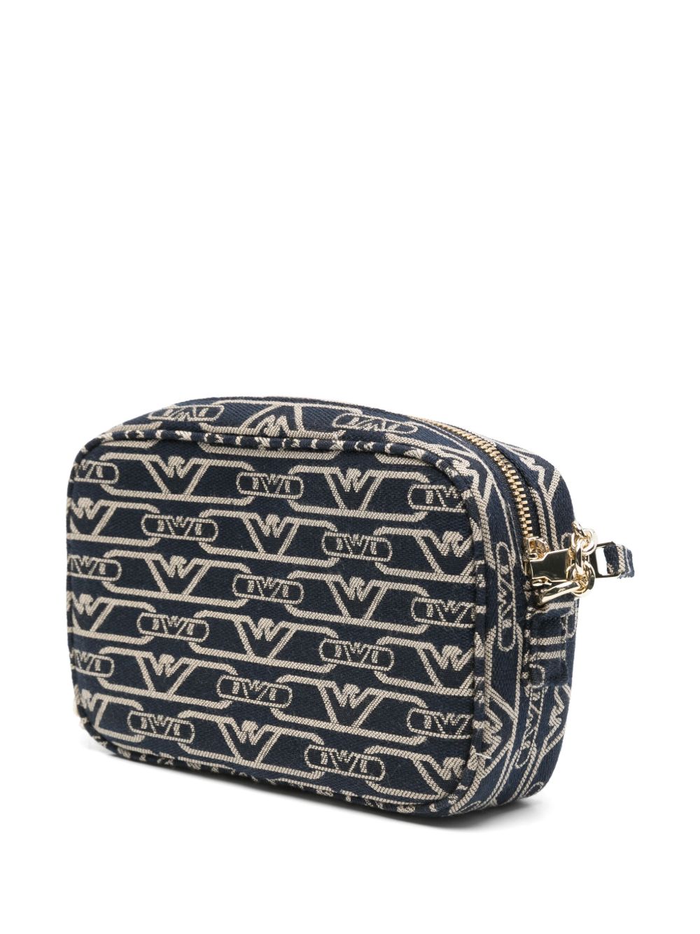 Emporio Armani Women's Jacquard Canvas Camera Case With All-Over Monogram And Chain Shoulder Strap