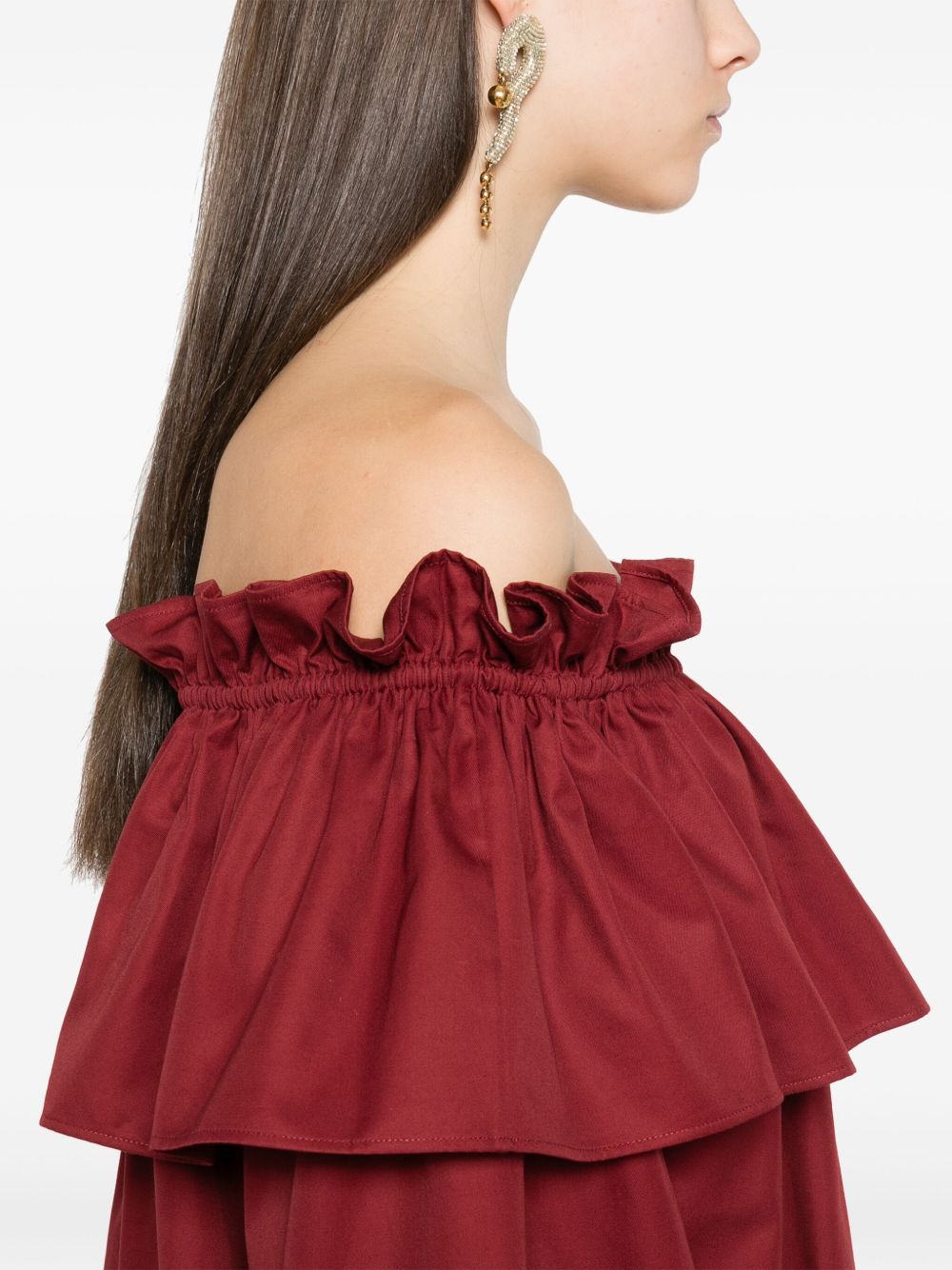 Saint Laurent Women's Ruffled Cotton Mini Dress