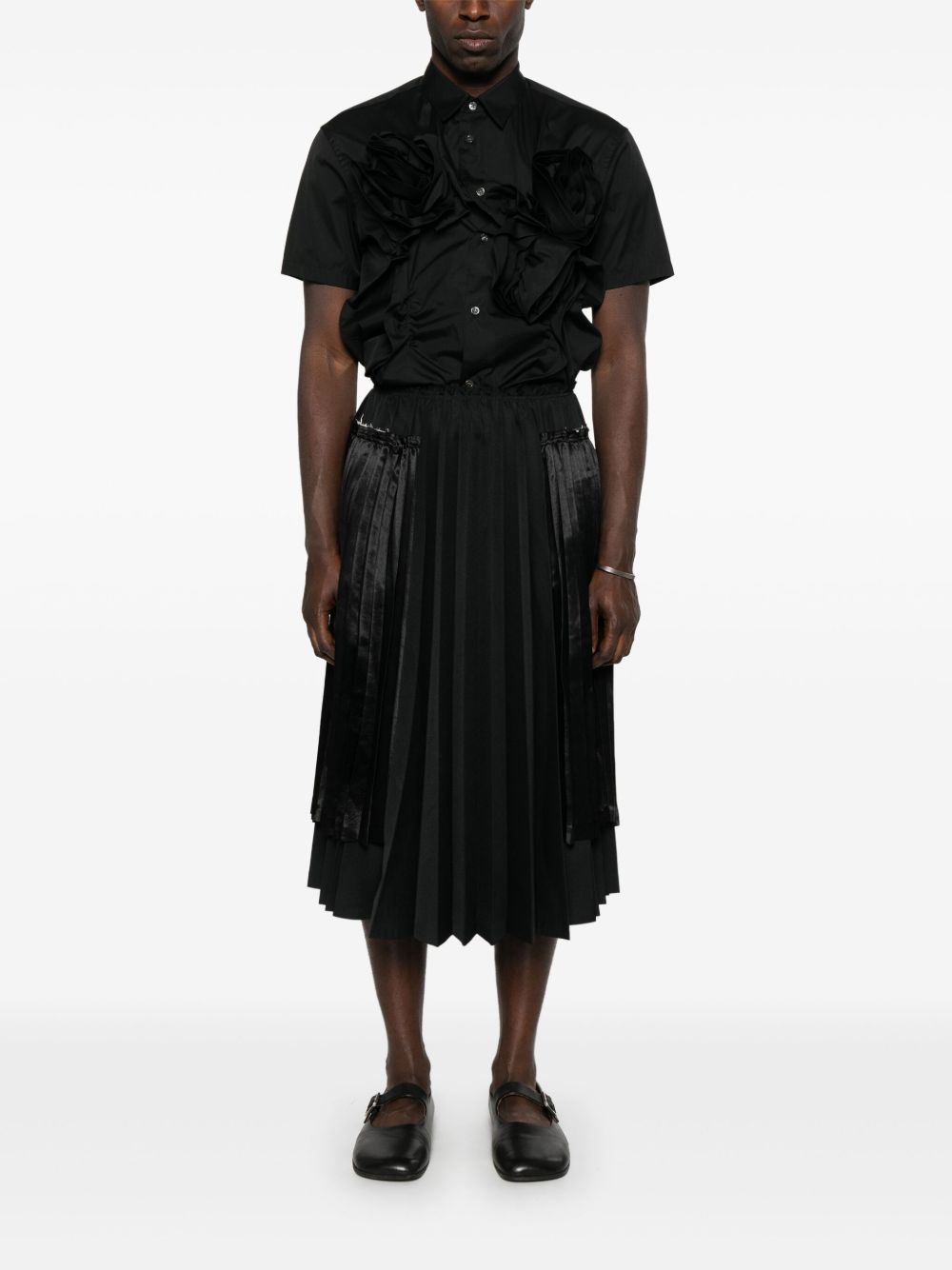 Comme Des Garcons Men's Pleated Midi Skirt