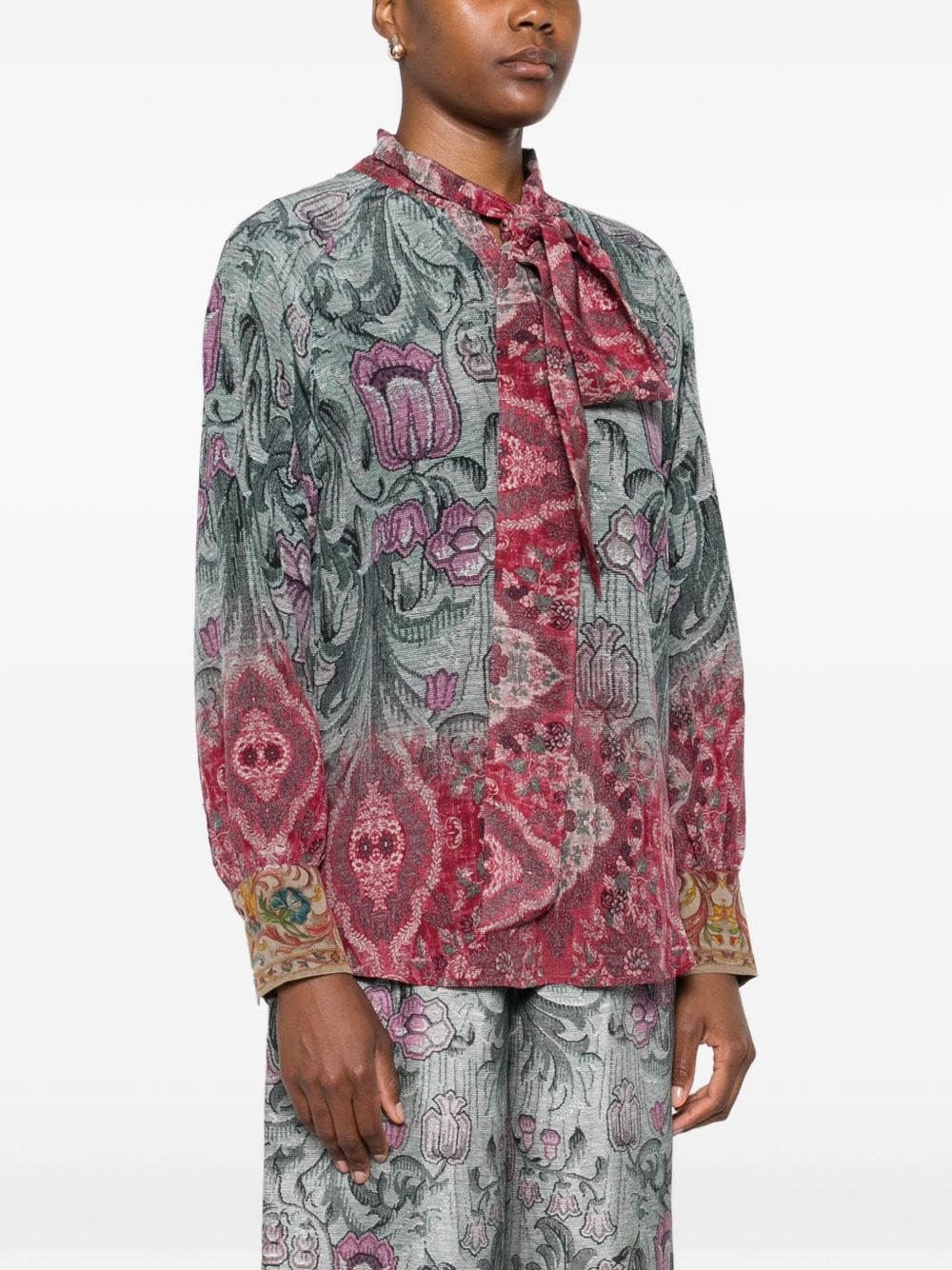 Pierre Louis Mascia Women's Printed Silk Shirt