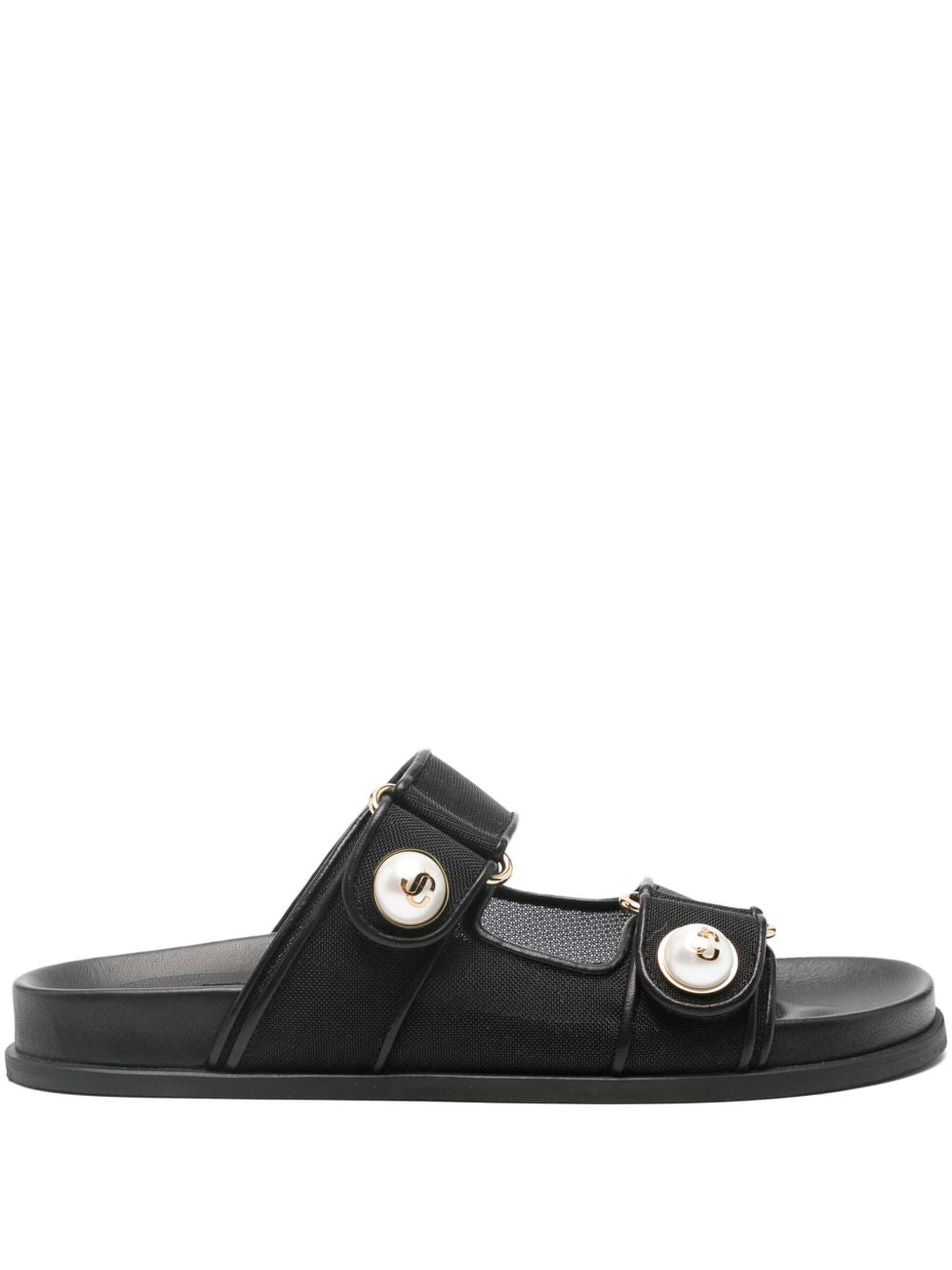 Jimmy Choo Women's Fayence Sandal Low Leather Sandals With Pearls