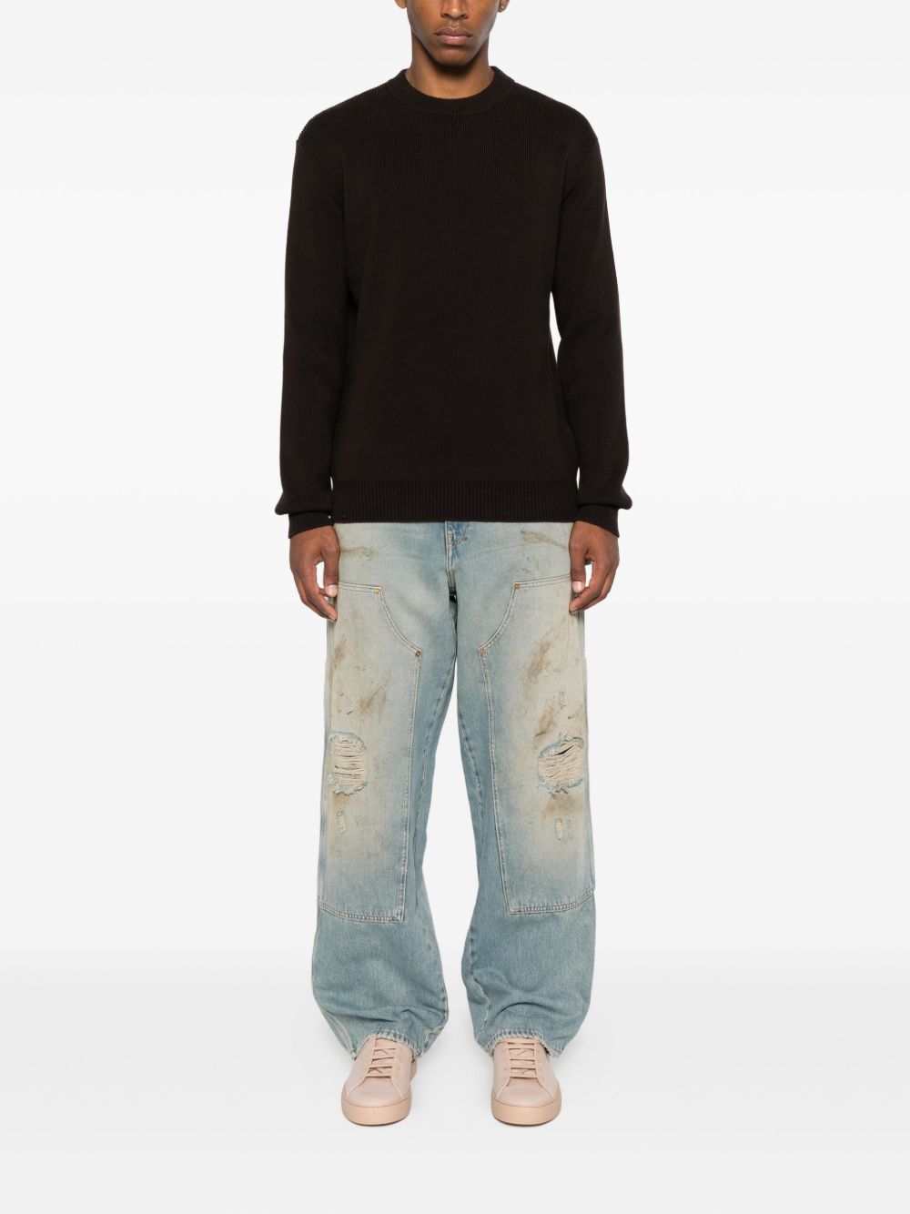 Golden Goose Men's Destroyed Denim Cotton Jeans