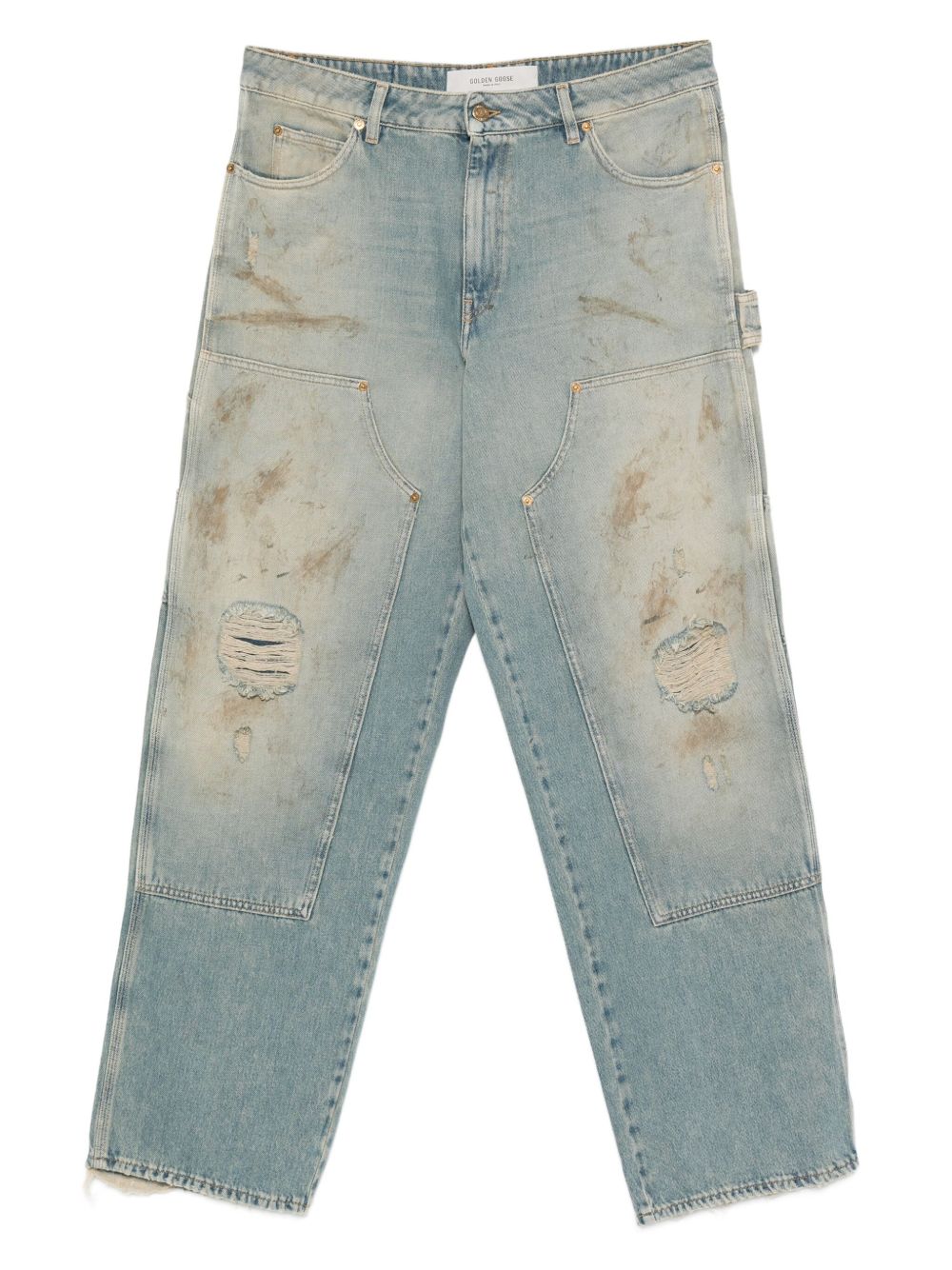 Golden Goose Men's Destroyed Denim Cotton Jeans