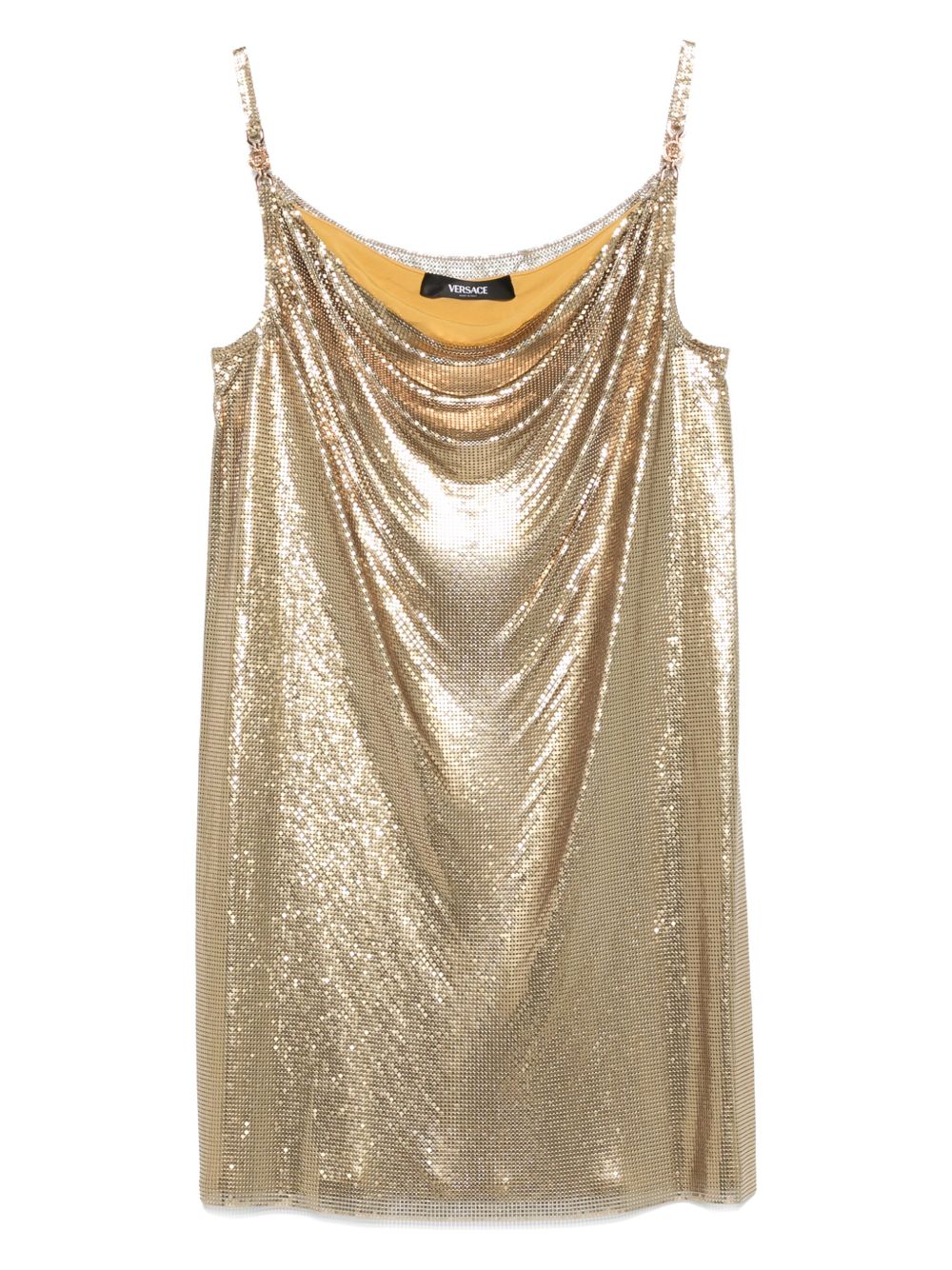 Versace Women's Metallic Mesh Mini Dress With Slip