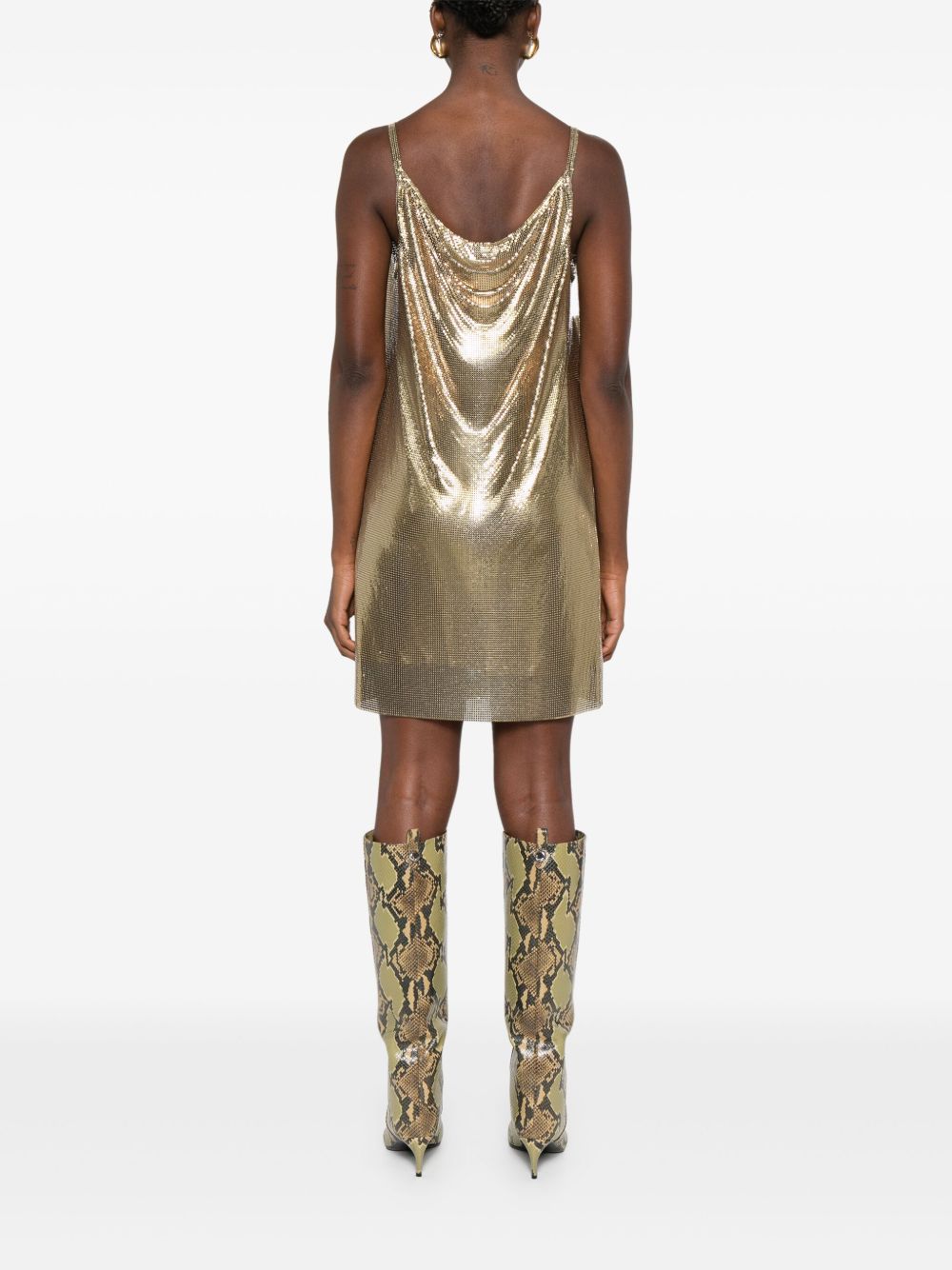 Versace Women's Metallic Mesh Mini Dress With Slip