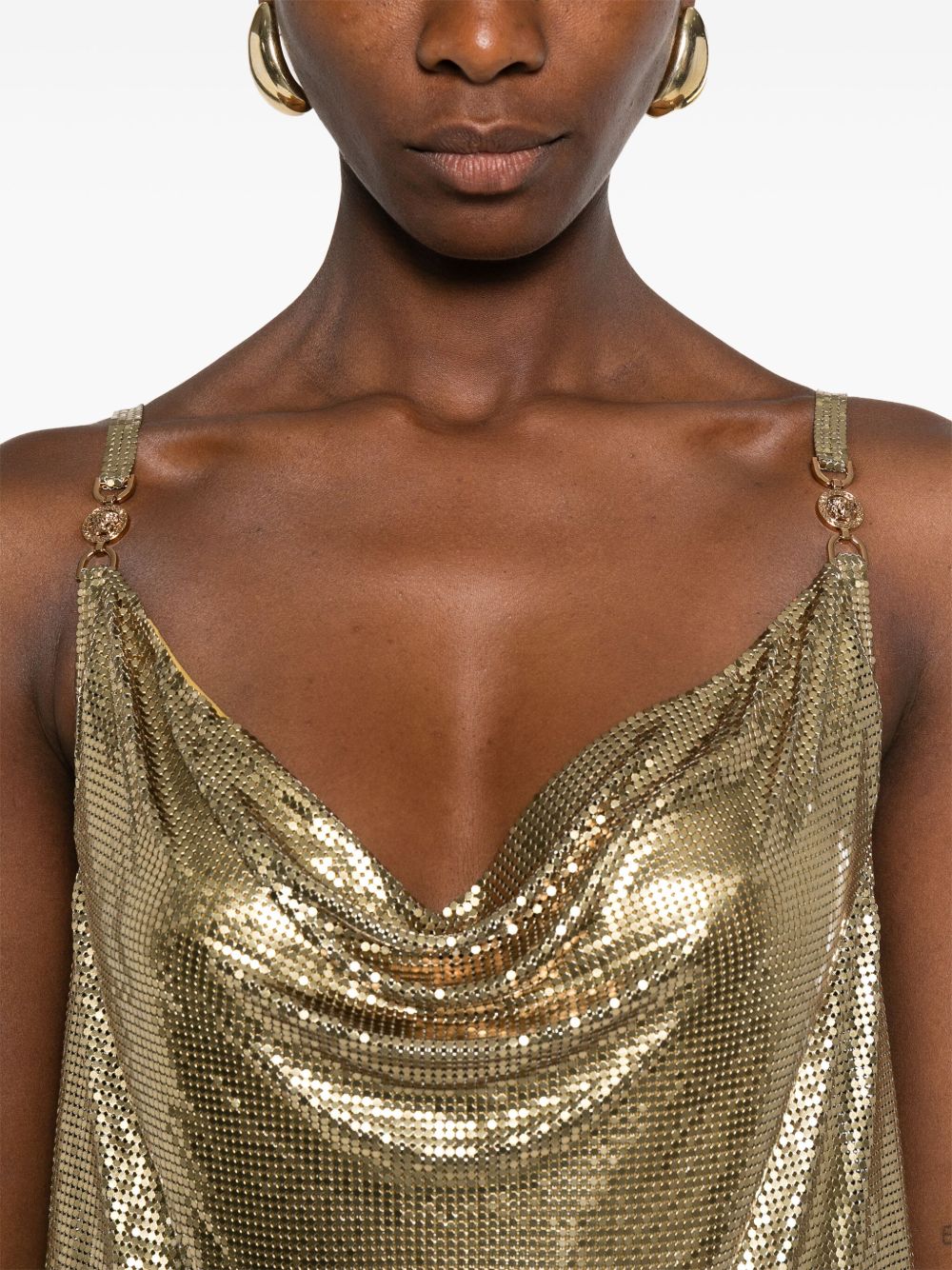 Versace Women's Metallic Mesh Mini Dress With Slip