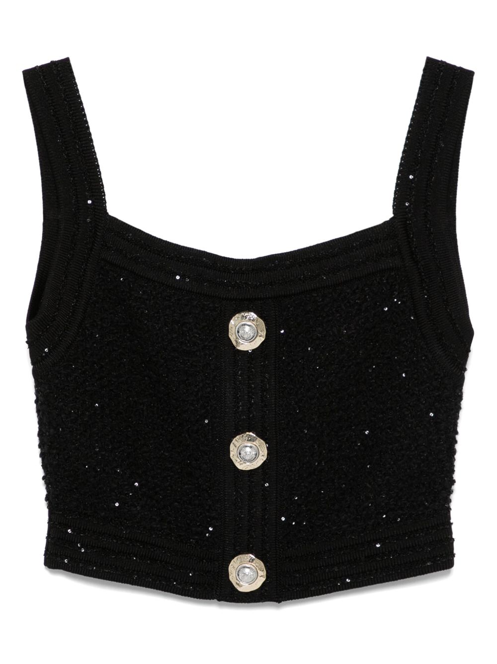 Balmain Women's Black Sleeveless Tops