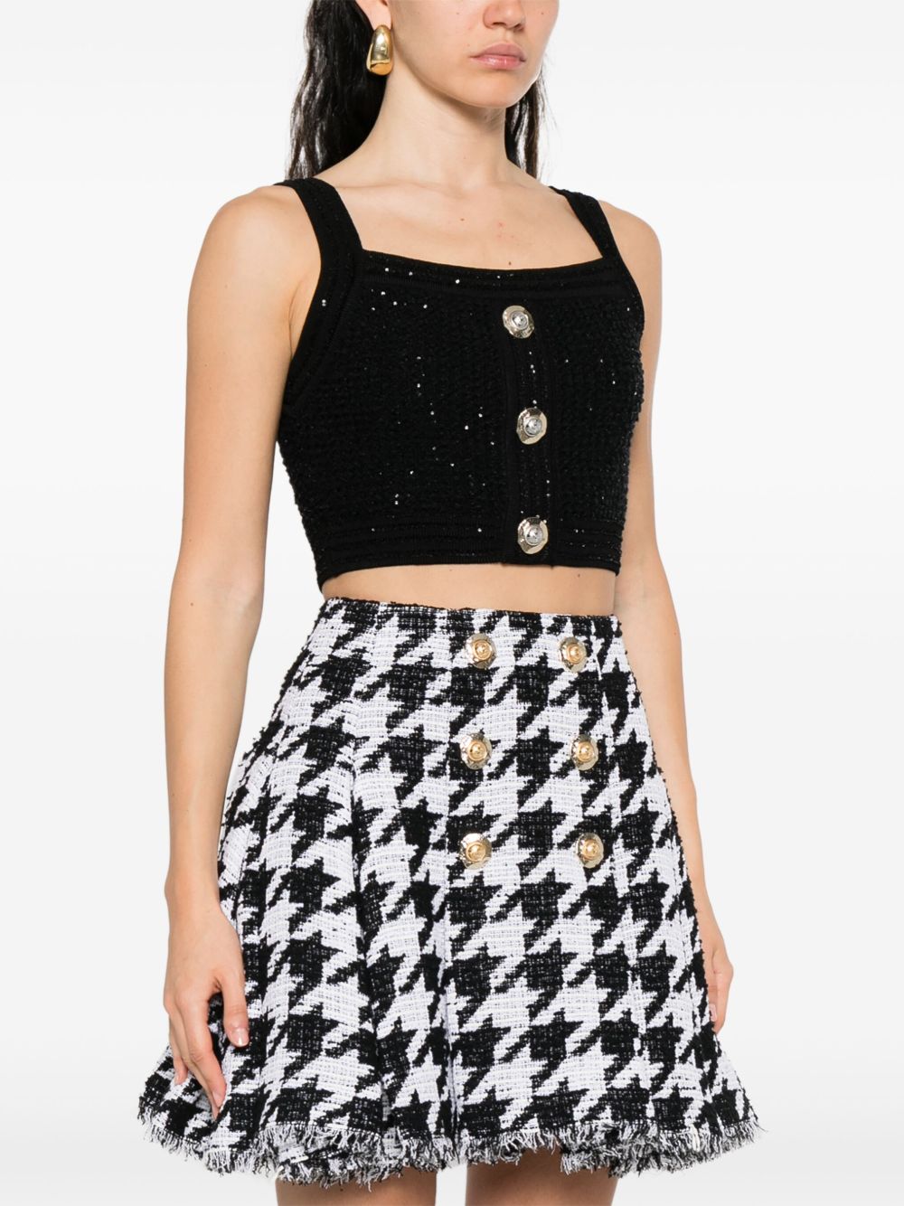 Balmain Women's Black Sleeveless Tops