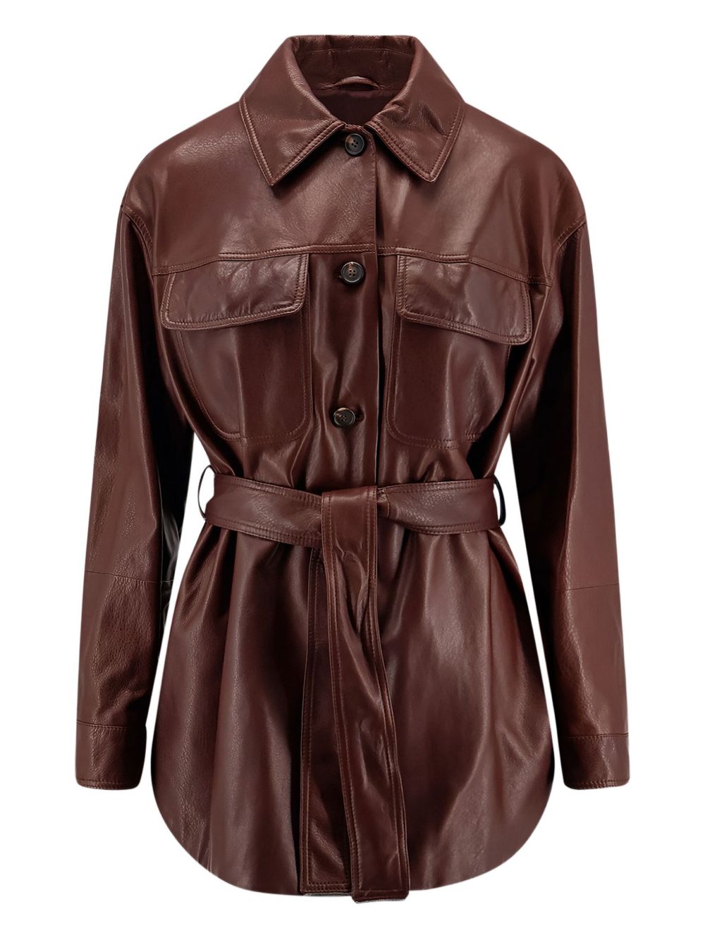 Brunello Cucinelli Women's Belted Leather Jacket